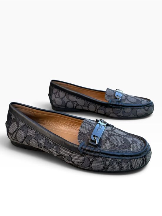 Coach Shoes - Coach Olive Signature C Monogram Jacquard Driving Loafers Women's Size 7.5 Black